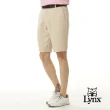 【Lynx Golf】男款四面彈性基本款素面外觀山貓繡花平口休閒短褲(二色)