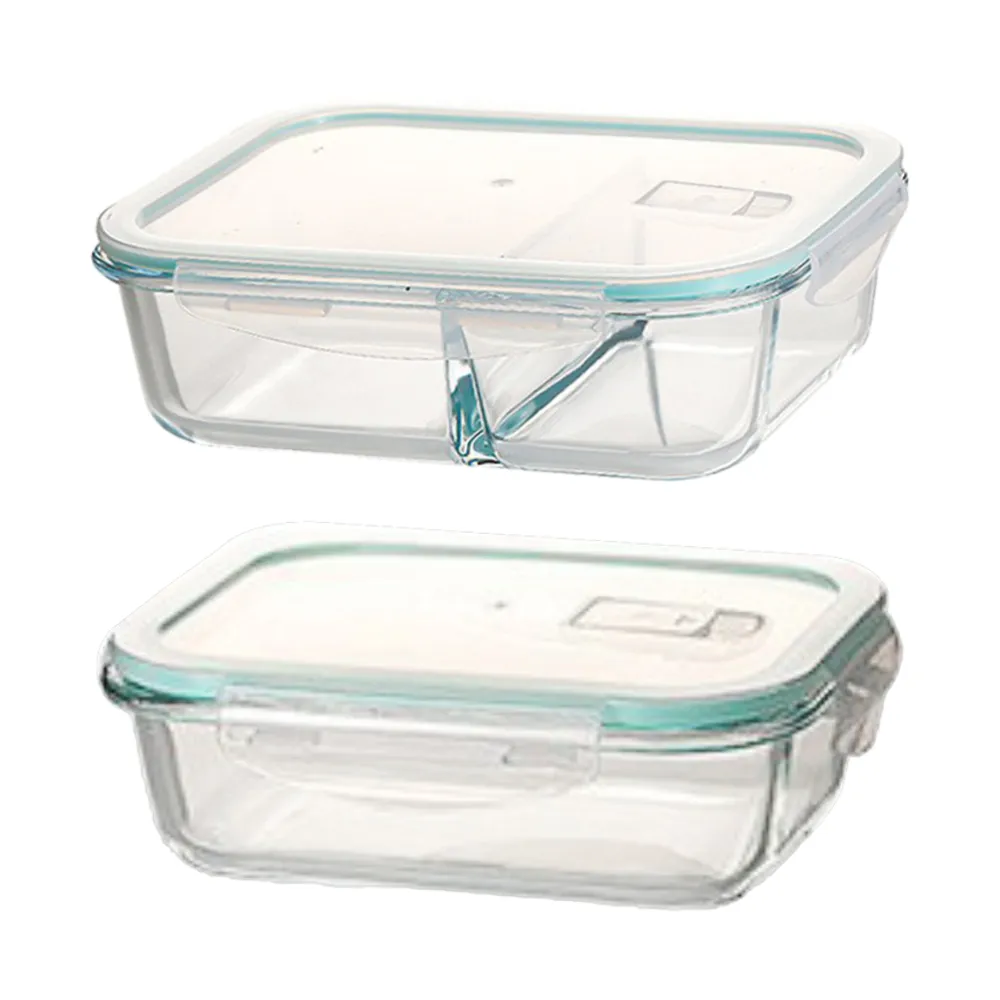 【WEPAY居家首選】耐熱玻璃保鮮盒 長方形640ML(保鮮盒 密封盒 可微波便當盒 餐盒 分格保鮮盒)