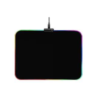 【Fili】標準款RGB彩虹光USB燈條電競布面滑鼠墊(電競/滑鼠/鍵盤/周邊/炫彩/發光)