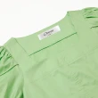 【OUWEY 歐薇】公主袖方領純棉短版上衣(綠色；S-L；3232101001)
