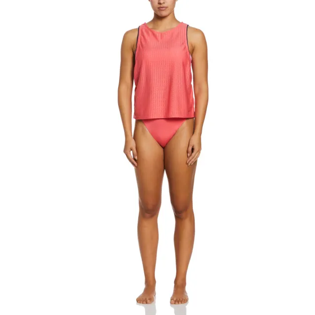 【NIKE 耐吉】SWIM 上衣 兩件式上衣 女泳裝 運動 珊瑚粉 NESSD320-683