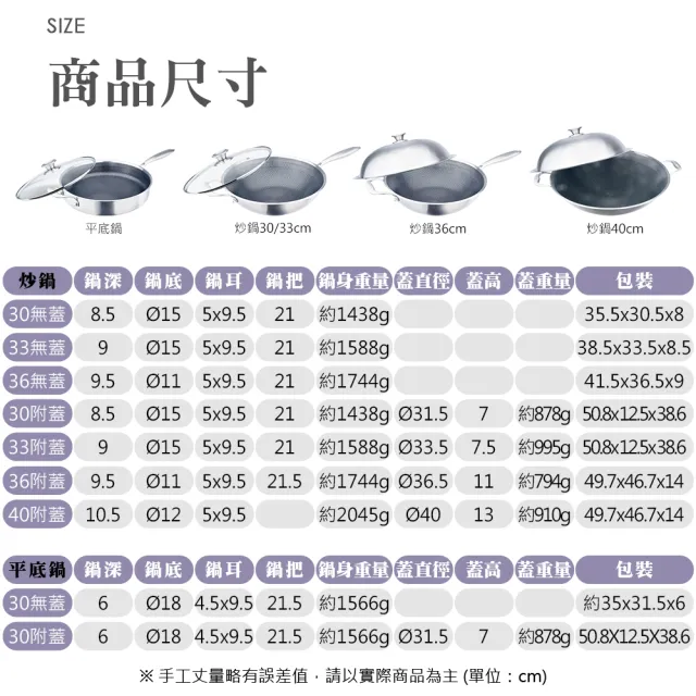 【CLARE 可蕾爾】典鑽316不銹鋼不沾炒鍋30cm附蓋 台灣製造(適用IH及各式爐具)