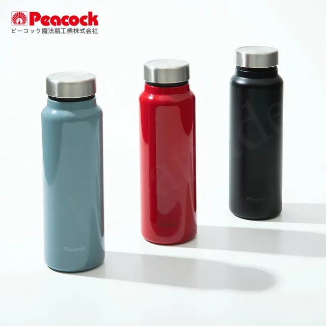 【Peacock 日本孔雀】商務休閒 不鏽鋼保冷保溫杯400ML-紅(輕量化設計)(保溫瓶)