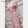 【JESSICA】刺繡花卉蕾絲收腰短袖長洋裝233279