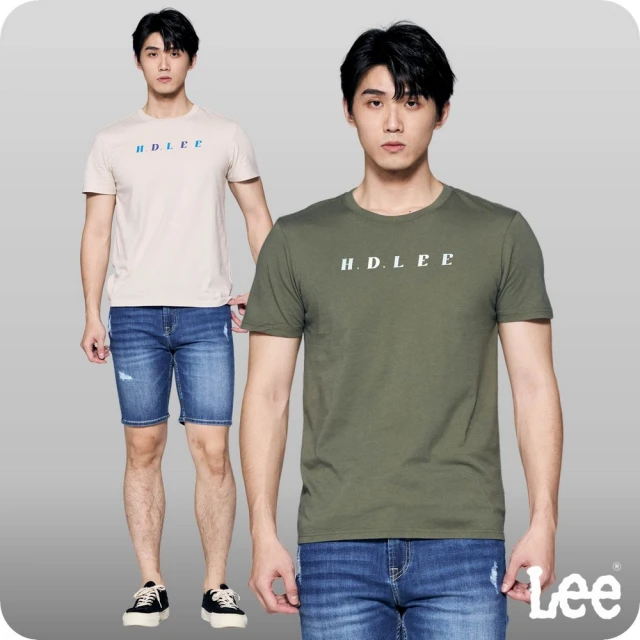 【Lee 官方旗艦】男裝 短袖T恤 / 跳色印花 H.D.LEE 共4色 標準版型(LL230008)