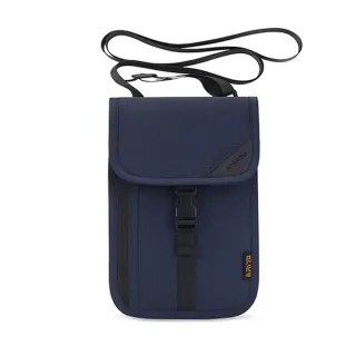 【M.E】出國旅行RFID防盜掛脖/斜背戶外貼身小包/護照證件包(藏青)