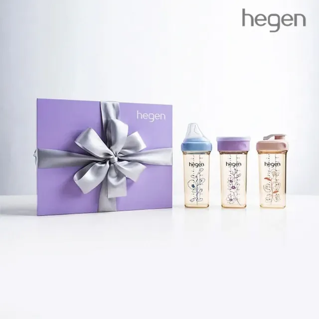 【hegen】PCTO 紫綻花漾禮盒(奶瓶界的愛馬仕 小金奶瓶滿月禮推薦)