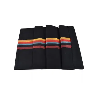 【Paul Smith】經典標誌彩繪條紋設計羊毛混紡圍巾(黑x彩繪)