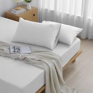【GOLDEN-TIME】240織精梳棉三件式枕套床包組-牛奶白(特大)