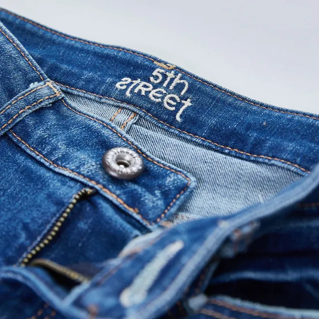 【5th STREET】女裝 牛仔褲 直筒褲 長褲 牛仔 中藍(9A4742)