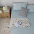 【GOLDEN-TIME】240織精梳棉三件式枕套床包組-青水藍(雙人)