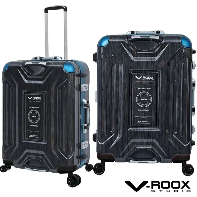 【V-ROOX STUDIO】FUN暑價 ARCH 25吋 雙手把硬☆鋁框行李箱 三色可選 VR-59226(上下雙手把 平坦內裝)