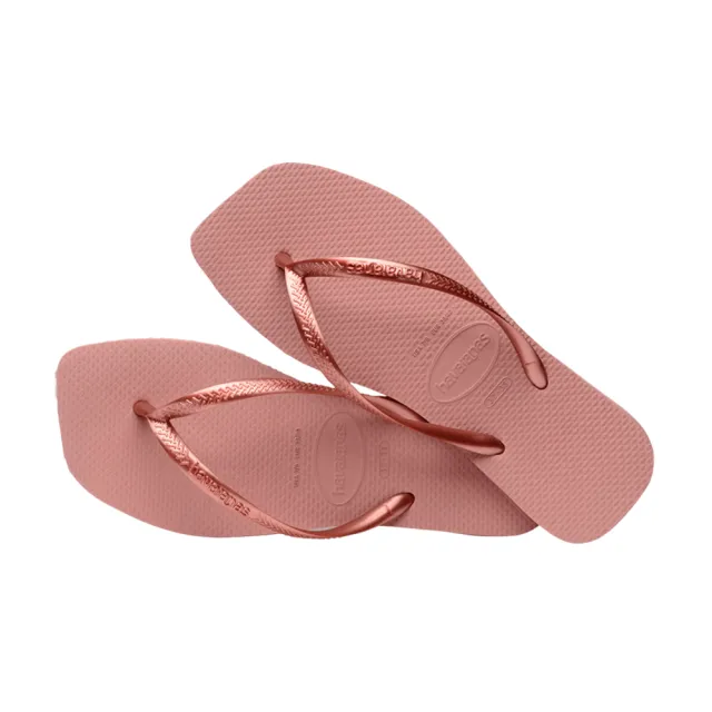 【havaianas 哈瓦仕】拖鞋 女鞋 夾腳拖 方形  Slim Square 粉色 4148301-3544W(哈瓦士)