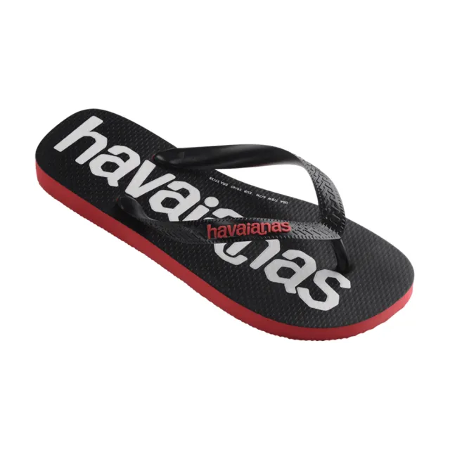 【havaianas 哈瓦仕】拖鞋 男鞋 女鞋 夾腳拖 大LOGO Top Logomania 2 黑白 4145741-2090U(哈瓦士)