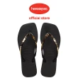 【havaianas 哈瓦仕】拖鞋 女鞋 夾腳拖 方形 亮片 變色  黑 4148272-0090W(哈瓦士)