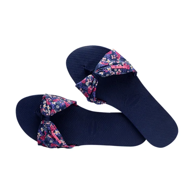 【havaianas 哈瓦仕】平底涼鞋 女鞋 拖鞋 碎花 You St Tropez Print 藍 4148246-0555W(哈瓦士)