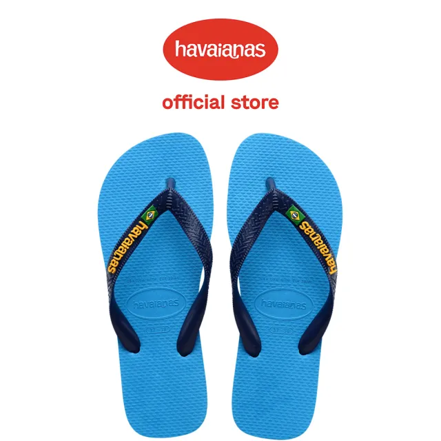 【havaianas 哈瓦仕】拖鞋 男鞋 女鞋 夾腳拖 國旗 Brasil Logo 藍色 4110850-6946U(哈瓦士)