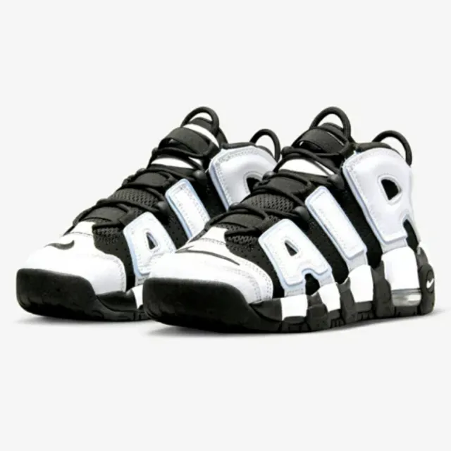 NIKE 耐吉】籃球鞋女鞋大童運動鞋包覆緩震AIR MORE UPTEMPO GS 黑白