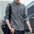【自己人】韓版男士條紋長袖襯衫(多碼可選 男生襯衫 休閒襯衫 上衣)
