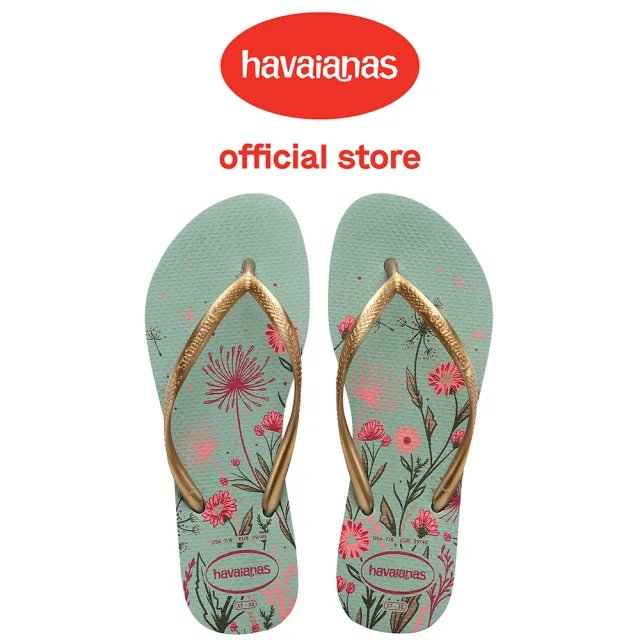 【havaianas 哈瓦仕】拖鞋 女鞋 夾腳拖 Slim Organic 綠色 4132823-1809W(哈瓦士)