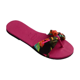 【havaianas 哈瓦仕】平底涼鞋 女鞋 拖鞋 碎花 You St Tropez Print 桃紅 4148246-8910W(哈瓦士)