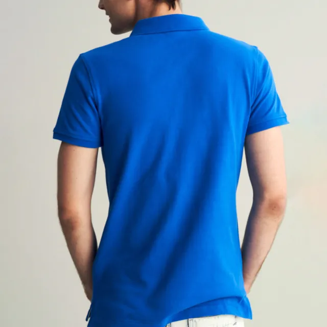 【U.S. POLO ASSN.】經典男中馬短袖POLO衫-寶藍色(100%純棉/經典款)
