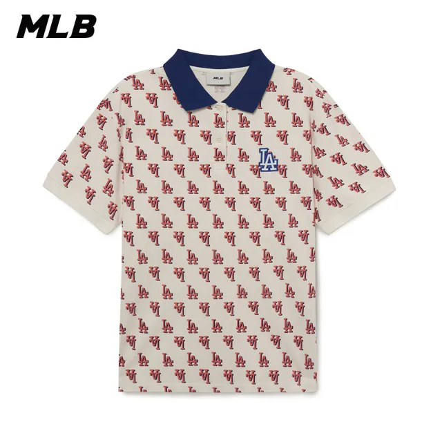 【MLB】女版短袖Polo衫 MONOGRAM系列 洛杉磯道奇隊(3FPQM0233-07CRS)