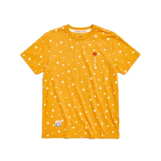 【EDWIN】江戶勝 男裝  經典滿版LOGO短袖T恤(桔黃色)