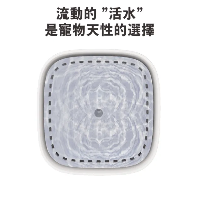 【KIDS PARK】2L大容量寵物自動飲水機 方款(寵物自動飲水機/寵物活水機/貓咪喝水機/貓咪飲水機)