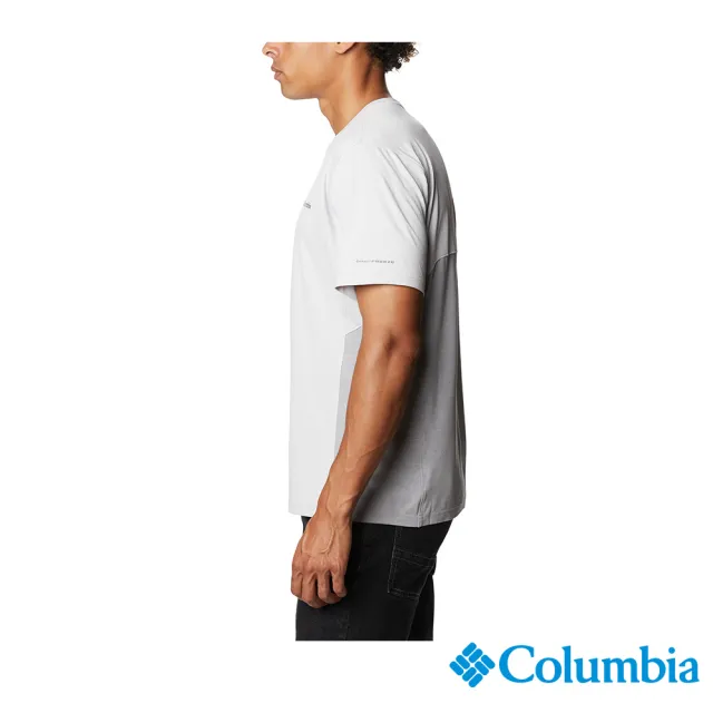 【Columbia 哥倫比亞 官方旗艦】男款-Omni-Shade UPF50酷涼快排短袖上衣-白色(UAE08090GY / 2023年春夏)