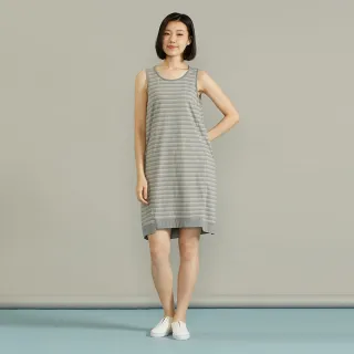 【YVONNE 以旺傢飾】漸層條紋無袖洋裝(迷霧灰)