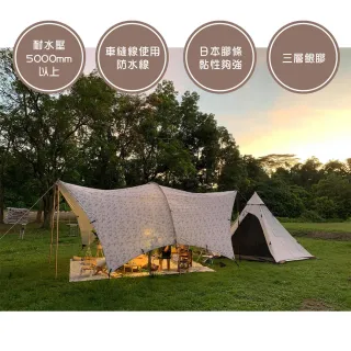 【MBCF 露營狂】6x7哈比天幕 素色款(MB 哈比天幕 420D 哈比帳 6x7 8x7 哈比帳 露營 逐露天下)