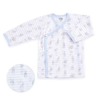 【奇哥官方旗艦】比得兔 藍色小比得肚衣-天絲棉橫紋單面布(3-9個月)