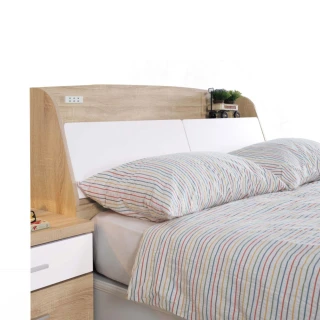 【文創集】哈路雙色5尺雙人可收納床頭箱(不含床底＋不含床墊)