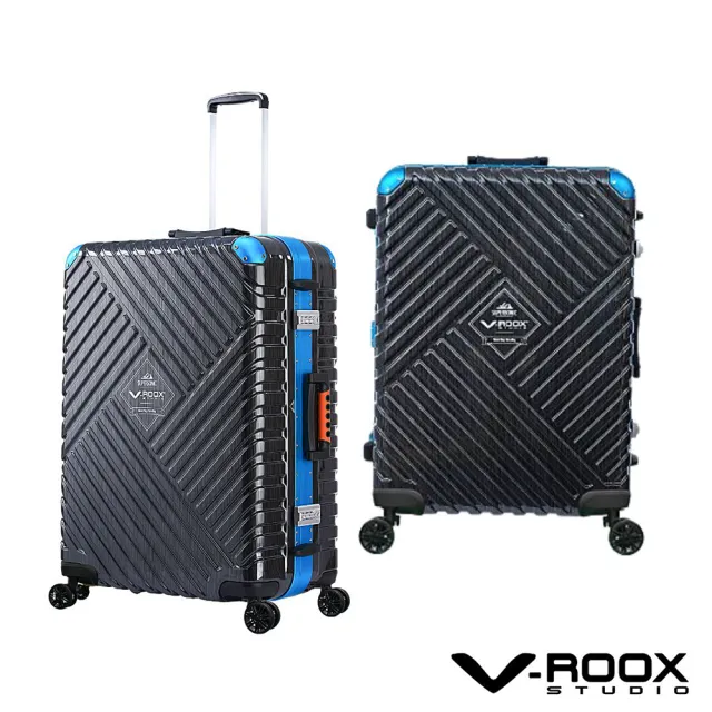 【V-ROOX STUDIO】母親節 V-ROOX SUPERSONIC 28吋 立體超音速硬殼鋁框行李箱(大容量 好推好裝)