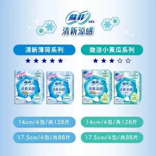【Sofy 蘇菲】清新涼感護墊 薄荷清涼/小黃瓜微涼 4入組(14/17.5cm)