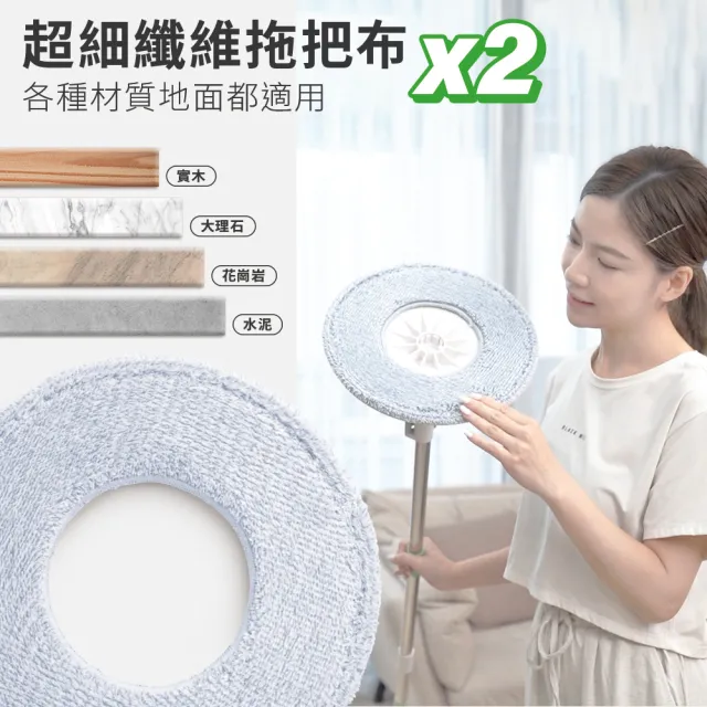 【WondaMop】超細纖維拖把布-2入