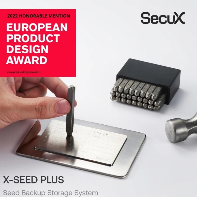 【SecuX 安瀚科技】XSEED PLUS - X種子進階(離線保管加密貨幣私鑰還原助記詞)