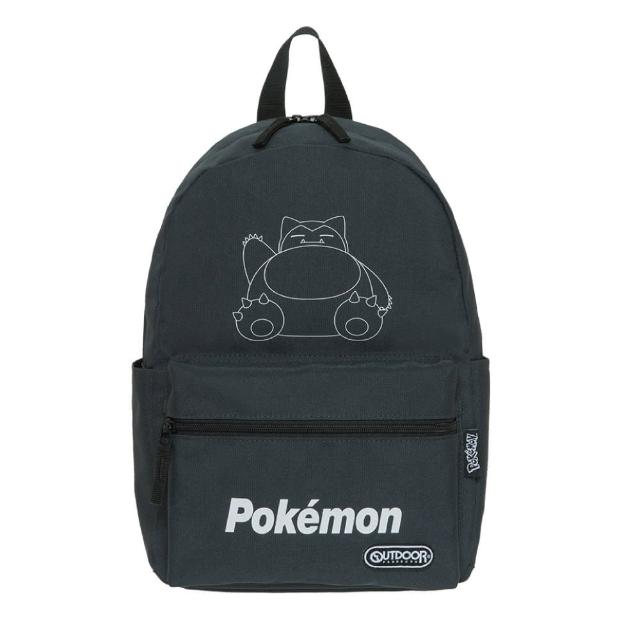 【OUTDOOR】寶可夢聯名Pokemon-夜光卡比獸後背包-碳灰色(後背防盜貼袋)