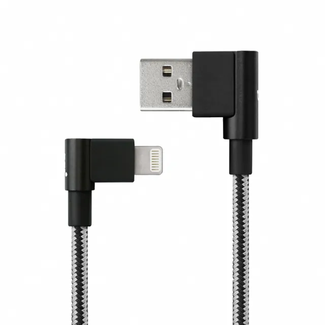 【PQI 勁永】MFi認證 i-Cable 90° USB-A to Lightning 30cm 雙彎頭傳輸充電線