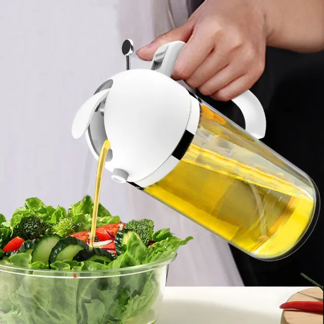 【PUSH!】廚房用品兩用油壺倒油壺噴油瓶廚房工具(二合一倒噴油壺D307)