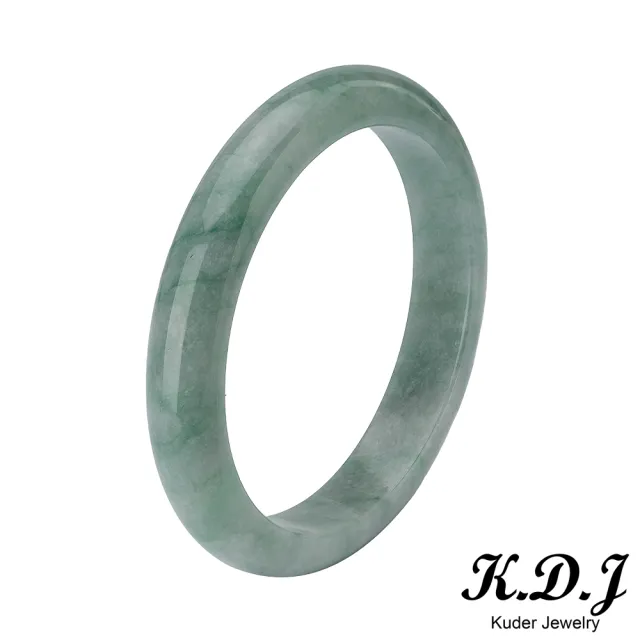 【K.D.J 圓融珠寶】淡綠飄綠絲翡翠手鐲天然A貨(17.5-20.5圍大手圍平安鐲)