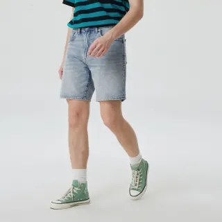 【GAP】男裝 純棉水洗寬鬆直筒牛仔短褲-淺藍色(602480)