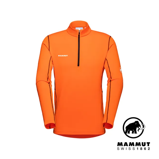 【Mammut 長毛象】Aenergy ML Half Zip Pull Men 立領半拉鍊長袖排汗衣 復刻橘 男款 #1016-01100