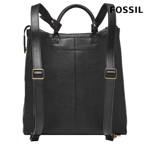 【FOSSIL 官方旗艦館】Parker 真皮後背包 -黑色 ZB1836001(可入16吋筆電)