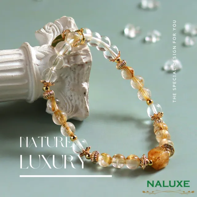 【Naluxe】鈦晶 白水晶 設計款開運手鍊(頂級貓眼、招財、助事業運)