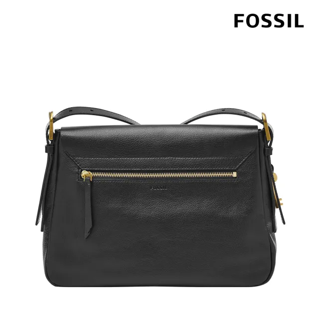 【FOSSIL 官方旗艦館】Harper 真皮馬鞍包-黑色x金釦版 ZB1800001 雙11/1111