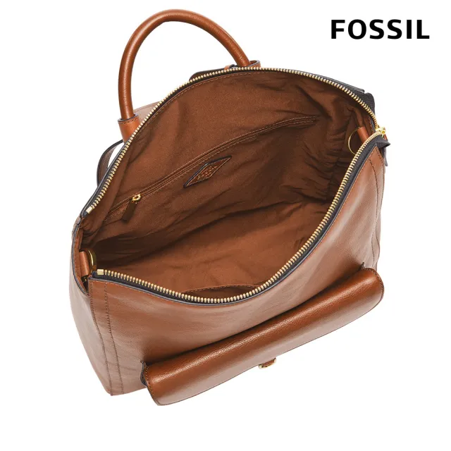 【FOSSIL 官方旗艦館】Parker 真皮後背包-咖啡色 ZB1836200(可入16吋筆電)