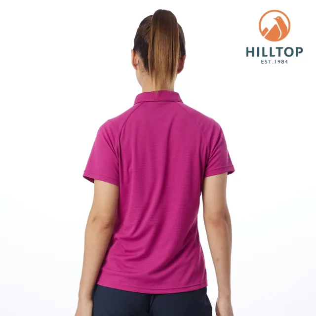 【Hilltop 山頂鳥】施華洛世奇縫釦POLARTEC POLO衫 女款 深紫｜PS14XFJ1ECJ2