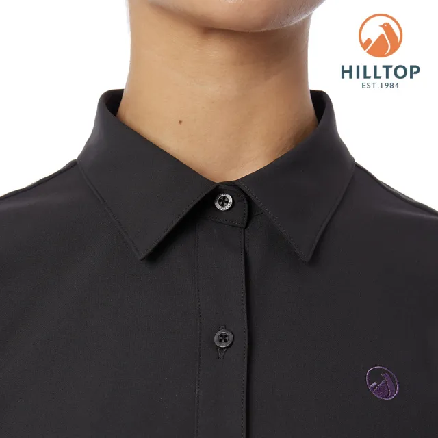 【Hilltop 山頂鳥】短袖襯衫 女款 黑｜PS06XF65ECA0